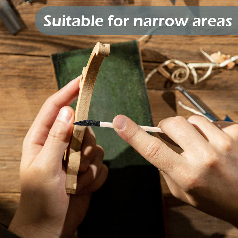 [Australia - AusPower] - Sanding Sticks 50 Pcs, Double-Ended Sanding Tools for Wood & Plastic Models, 120/280 Grit, 5.4 x 0.2 Inch - Fine Detailing in Tight Spaces with Matchstick Design 