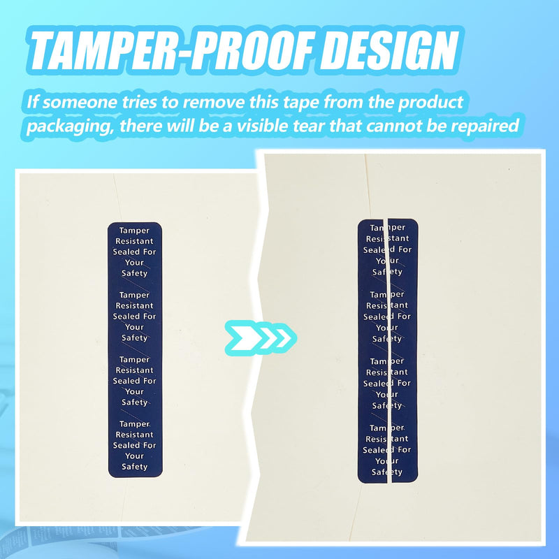 Outus 2000 Pcs Tamper Evident Labels Rolls Adhesive Safety Stickers 0.75 x 3.5'' Tamper Evident Tape for Security Food Delivery Bag Closure Container Box Jar Mailing Packaging Sealing (Navy Blue) Navy Blue