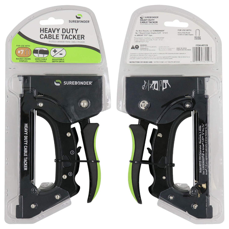 [Australia - AusPower] - Surebonder 5725 Heavy Duty Cable Tacker Staple Gun for Low Voltage Cable and Wire - CAT5, CAT6, Christmas Lights, Doorbell Wire, TV Wire, Computer Cable, COAX 