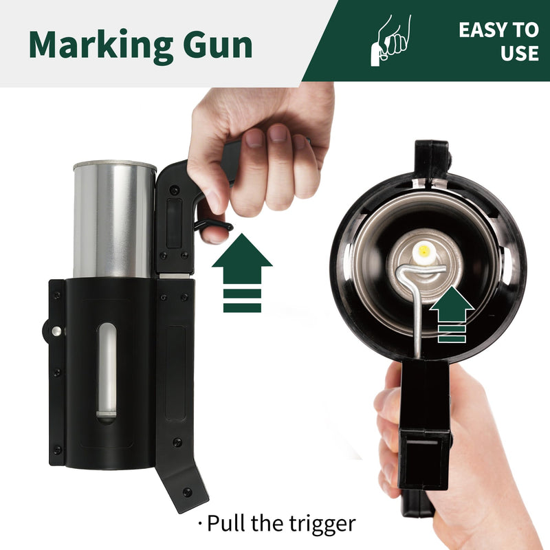 Marking Paint Wand Pistol Marking Gun No Wheel Handheld Sprayer Work with Side Push Inverted Marking Spray Paint Cans, for Utility Marking, Construction, Tree Marking, Parking Lot Stencils, Driveways, 12 inch, Black