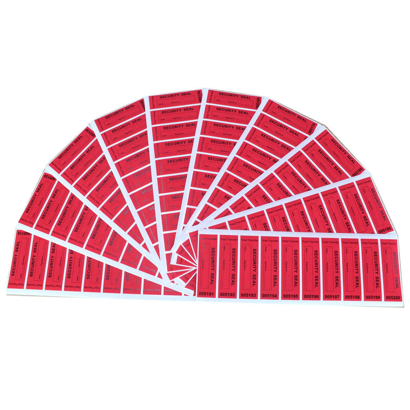 Bundled for 100pcs x 1" x 3.35" Red Security Void Labels & 100pcs x 25mm x 60mm Red Total Transfer Tamper Evident Labels