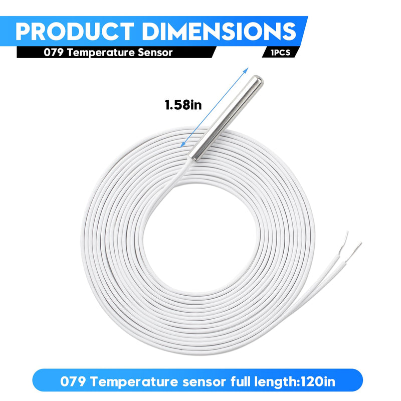[Australia - AusPower] - 079 Slab Sensor Fits for Floor Temperature Sensing in Floor Heating Applications, Thin Casing Allows for Retrofit Installation Between Tile Spaces, 1 Pack 