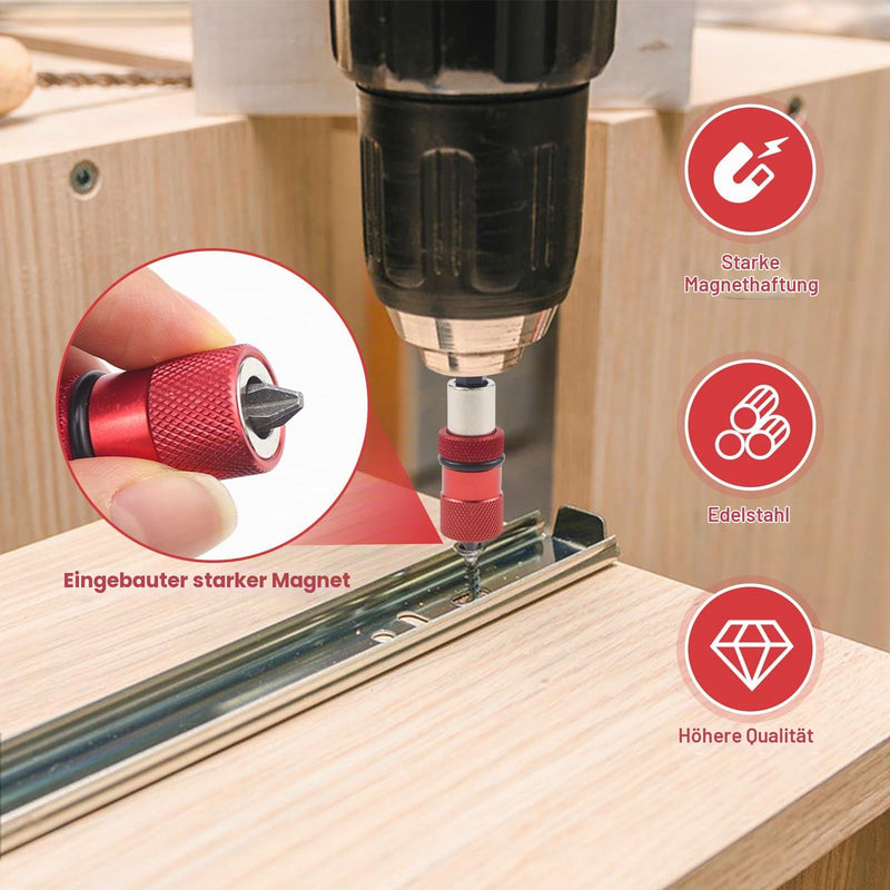 Rierousy 2pcs Magnetic Bit Holder Long 15 cm/30 cm Quick Change Bit Holder 1/4 Inch Hex Shank Extension Magnetic for Drills Impact Wrench