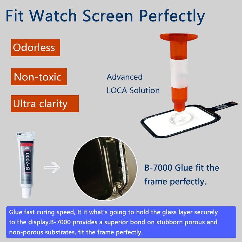 [Australia - AusPower] - Compatible with Apple Watch Series 5 SE/SE2 Screen Replacement 44mm Front Glass Cover Lens LED Touch Digitizer Repair Kit with Tools and Instructions (No LCD Screen) S5/SE/SE2 