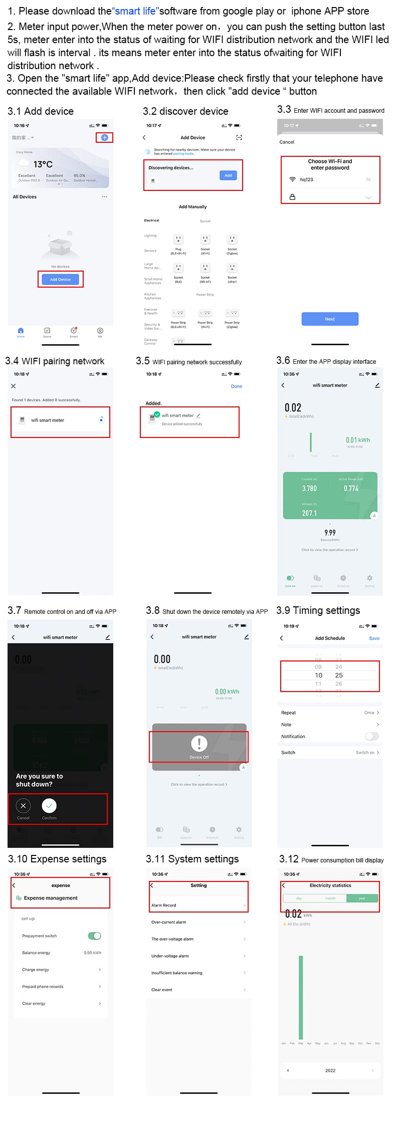 [Australia - AusPower] - AT4PW 100A Tuya WiFi Din Rail Smart Switch Remote Control AC 220V 110V Digital Power Energy Volt Amp Kwh Frequency Factor Meter 