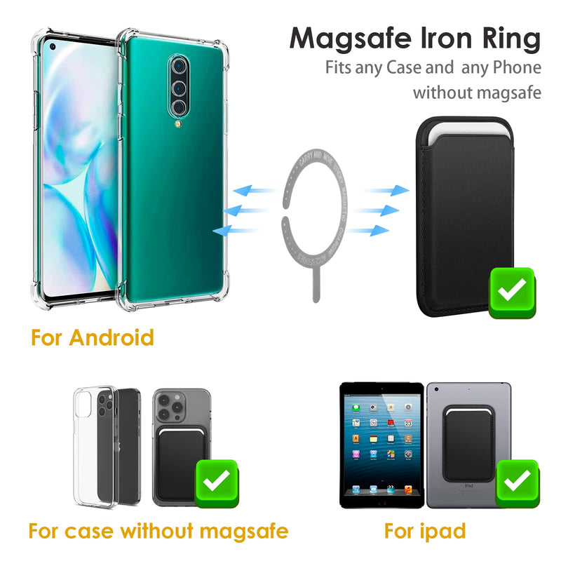 [Australia - AusPower] - WALLFID Magsafe Wallet Leather Compatible with iPhone 15/14/13/12 Pro/Max/Plus/Mini,RFID Card Holder with MagSafe Magnet(Black) Black 