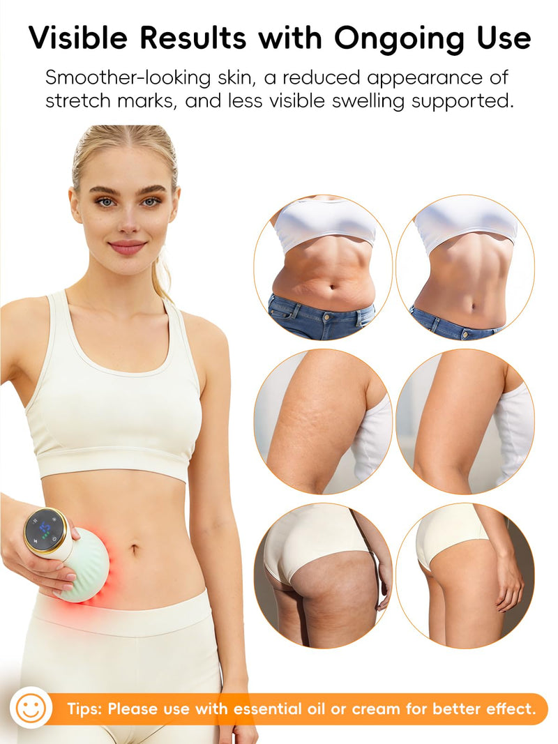 Lymphatic Drainage Massager for Body & Legs – Electric Handheld Body Massager with 12 Levels & Multi-Mode Massage, Helps Support Circulation, Smooth the Look of Cellulite & Relax Muscles