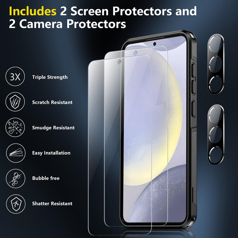 [Australia - AusPower] - SPIDERCASE Designed for Samsung Galaxy S24 Plus Case, [10 FT Military Grade Drop Protection] Heavy Duty Shockproof Phone Case for Galaxy S24 Plus, Black S24 Plus 6.7'' 
