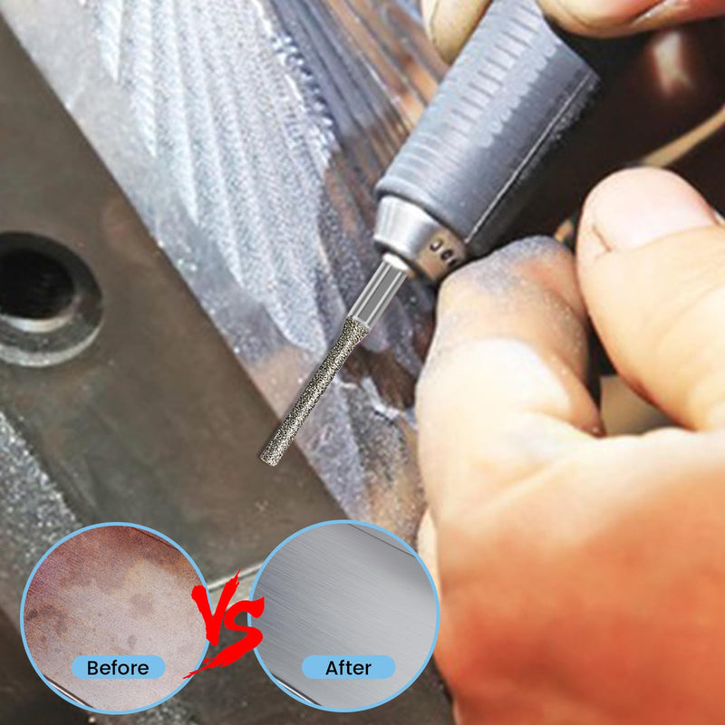 [Australia - AusPower] - Long Stone Carving Set Diamond Burr Bits Compatible with Dremel, 8PCS Polishing Kits Rotary Tools 100MM Length Cone Accessories with 1/8" Shank For Carving, Engraving, Grinding, Stone, Rocks, Jewelry Style 2 