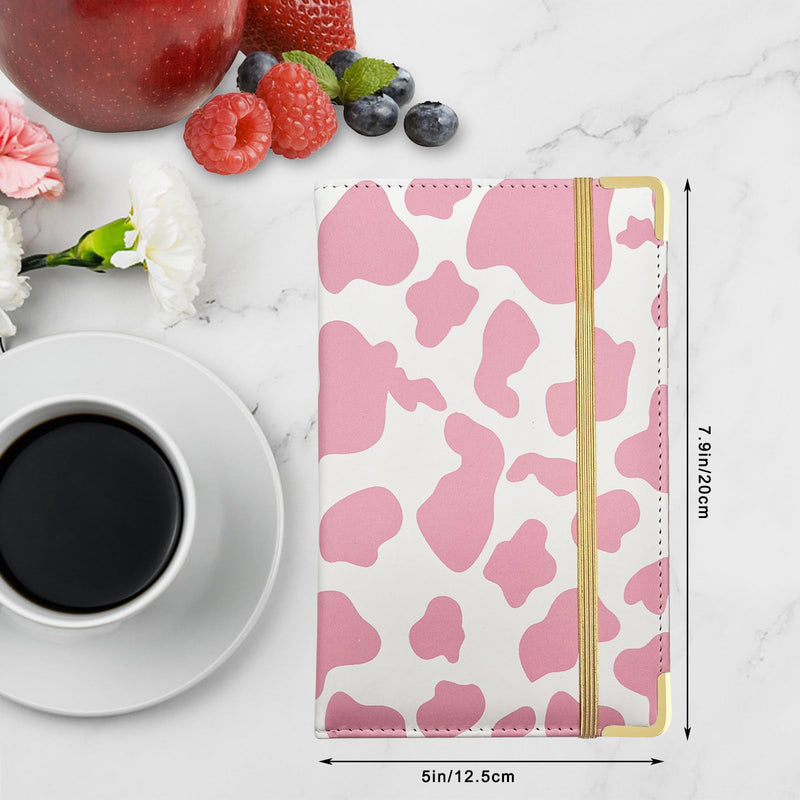 [Australia - AusPower] - Server Book, Painted Server Books for Waitress, Durable Leather Waitess Book with Zipper Pocket,Server Manual Checkbook Fits Server Apron 5in*8in Cow-Pink 