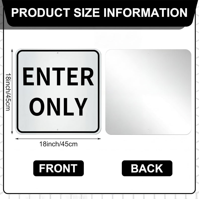 Colingmill Enter Only Metal Sign, 18 x 18 Inch Heavy-Duty Aluminum Traffic Sign, Rust-Free, UV Printed, Weather Resistant Safety for Parking Lot, Garage, Road, Driveway, Business
