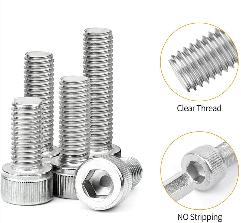 [Australia - AusPower] - 480Pcs #2-56#4-40#6-32 UNC Stainless Steel Hex Socket Head Cap Screws Nuts Assortment Kit #2-56,#4-40,#6-32 
