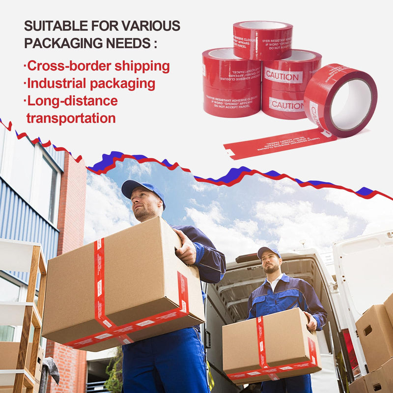 1 Roll 100% Total Transfer Tamper Evident Tape Security Tape Packaging Tape for Boxes(2 Inch X 55 Yards X 2 Mil,Red) 1 pack