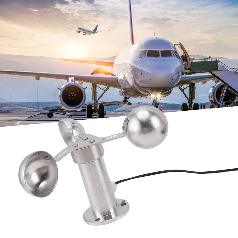 [Australia - AusPower] - Tnfeeon Aluminum Alloy Anemometer Wind Speed Monitoring Sensor, Equipped with 3 Cups Wind Speed Sensor, Provides 0-3.8V Output, Reliable and Durable 