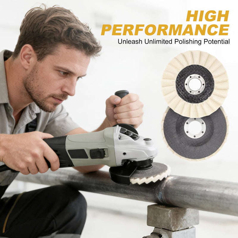 Wool Felt Flap Polishing Disc - Wool Felt Flap Discs Polishing Wheel, 6 PCS 4.5 Inch Wool Polishing Wheel for Angle Grinder,Car Wax 4.5IN6