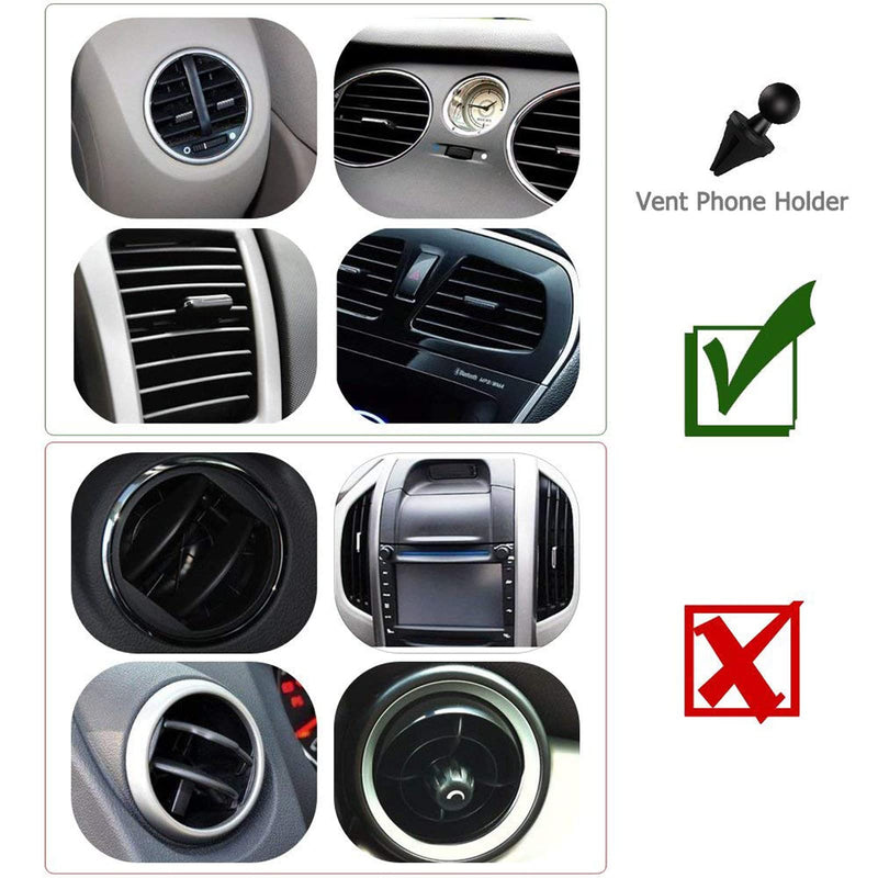 [Australia - AusPower] - Car Phone Mount, Vansky 3-in-1 Cell Holder Air Vent Dashboard Mount Windshield for iPhone Xs Max R X 8 Plus 7 6S Samsung Galaxy S9 S8 Edge S7 S6 LG Sony and More 