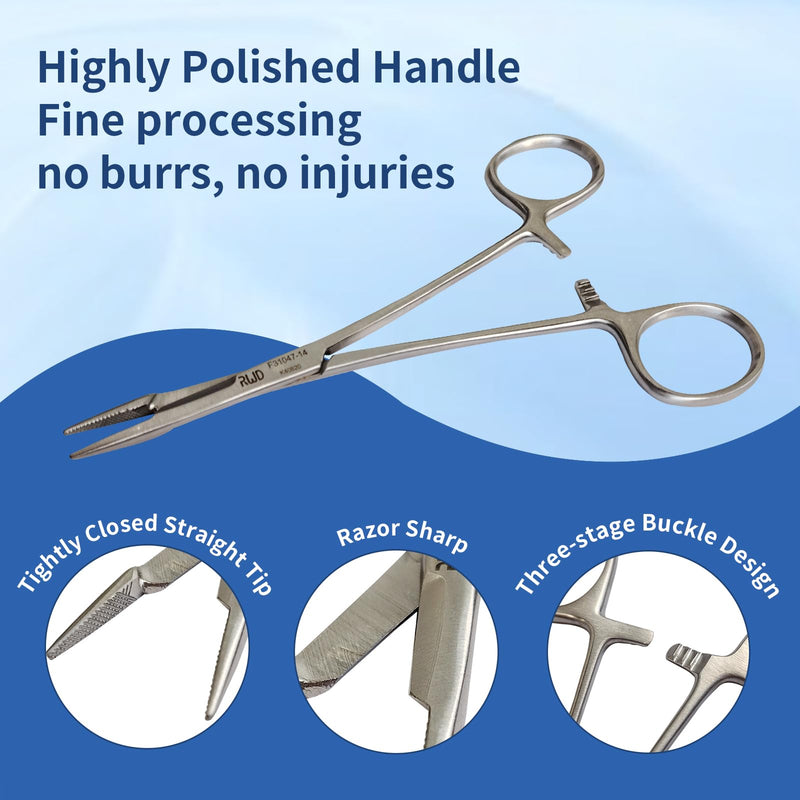 [Australia - AusPower] - OLSEN-HEGAR Needle Holder with Scissors, 5.5" Straight Tip Martensitic Stainless Steel Needle Driver, Surgical Locking Needles Clamp, Fit for Surgery, Medical Lab, Teaching (F31047-14) Olsen-hegar Needle Holder Straight 