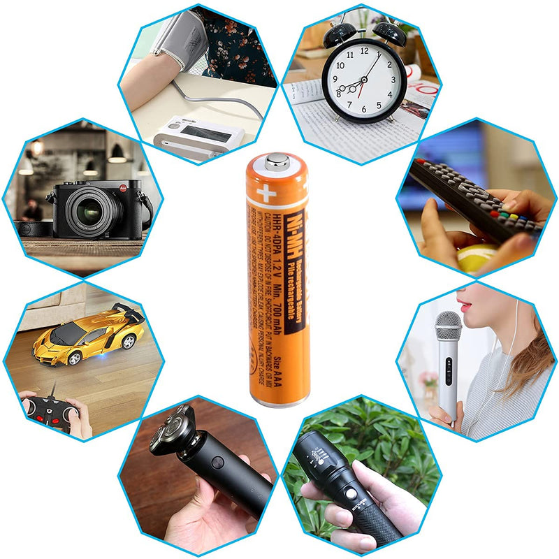 [Australia - AusPower] - NI-MH AAA Rechargeable Battery 1.2V 700mah 8-Pack HHR-4DPA AAA Batteries for Panasonic Cordless Phones, Remote Controls, Electronics 