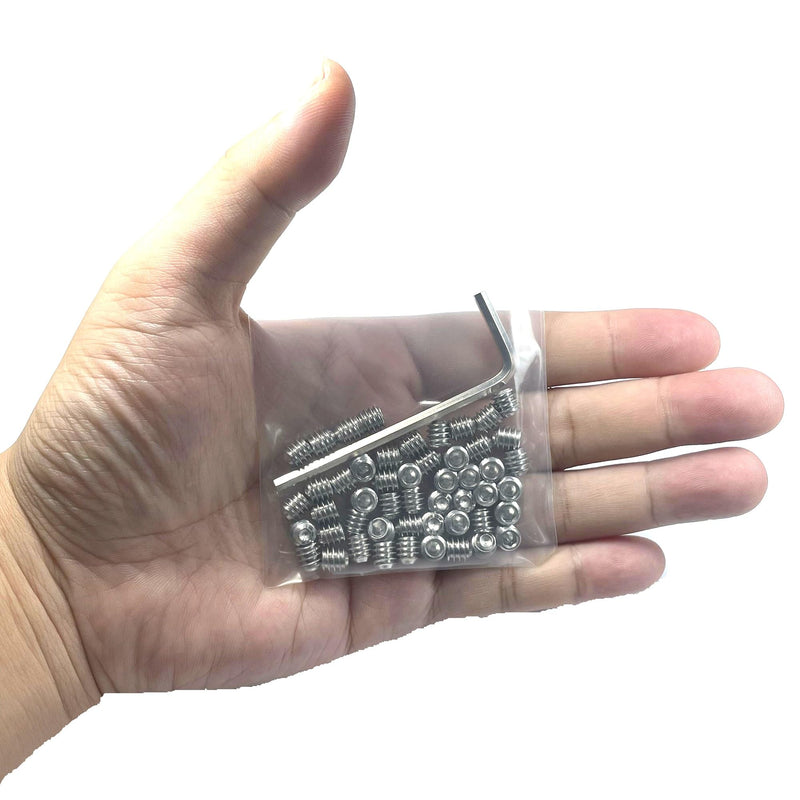 [Australia - AusPower] - 60pcs Set Screws 1/4-28 x 1/4" inch 304 Stainless Steel Allen Head Hex Hexagon Socket Set Screws with 1/8" Allen Wrench,Set Grub Screws Hex Allen Head Socket Set Screws.(1/4" Length) 1/4-28 x 1/4 Inch-60pcs 