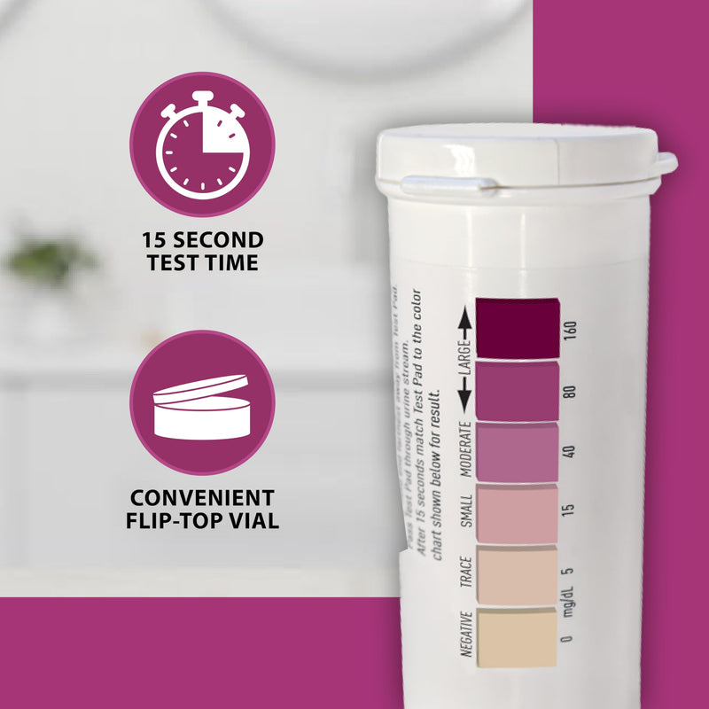 TRUEplus Ketone Test Strips, Urinalysis Test Sticks Ideal for Low-Carb Dieters and People with Diabetes, 100 Count