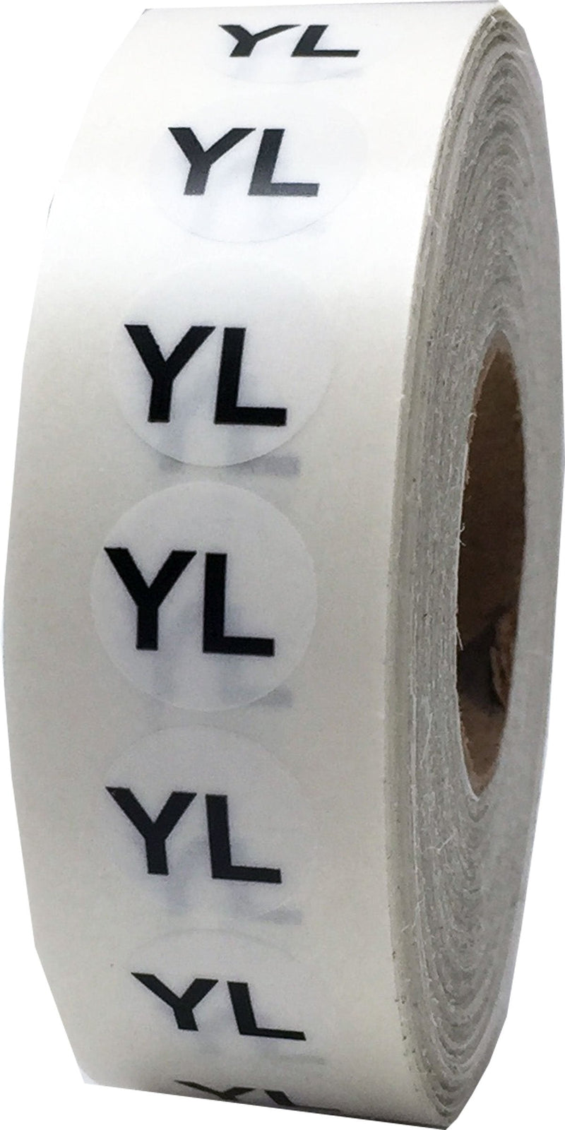 YL Clear Clothing Size Strip Stickers 3/4 x 4 Inch 200 Labels on a Roll Yl