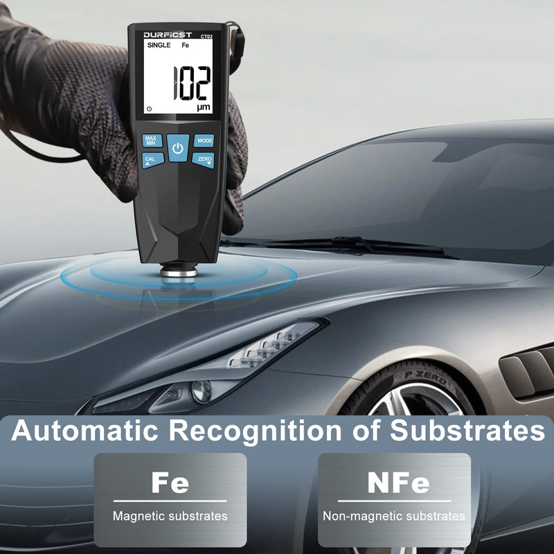 [Australia - AusPower] - DURFICST Pro Mechanic Bundle: 1/2" Digital Torque Adapter (±2% Accuracy, 4-135N.m) & Car Paint Thickness Gauge (0-1500μm) for Automotive Repair & Used Car Inspection 