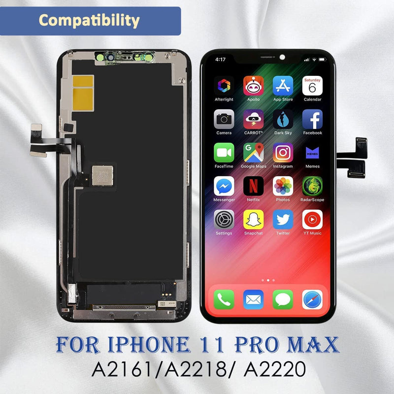 [Australia - AusPower] - Yodoit for iPhone 11 Pro Max Screen Replacement Kit COF Full HD LCD Display 3D Touch Digitizer Frame for Model A2161, A2218 with Repair Tool Kit 