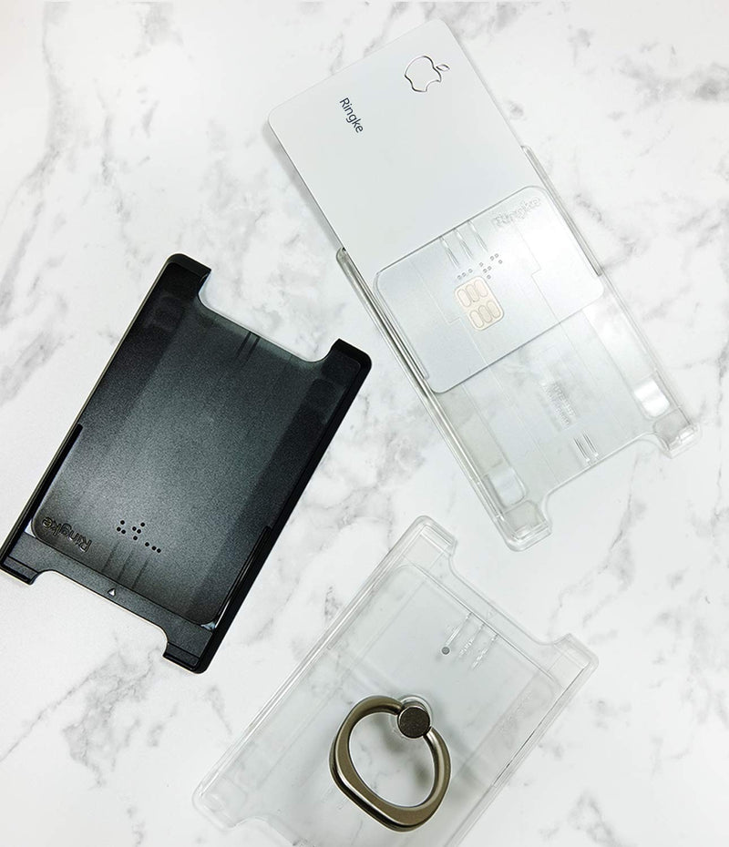 [Australia - AusPower] - Ringke Slot Card Holder for Phone Case, Business Card Holder for Back of Phone, ID Credit Card Holder Stick on for Women Men, Phone Wallet Compatible with iPhone, Galaxy, and Pixel - Clear Mist Adhesive 