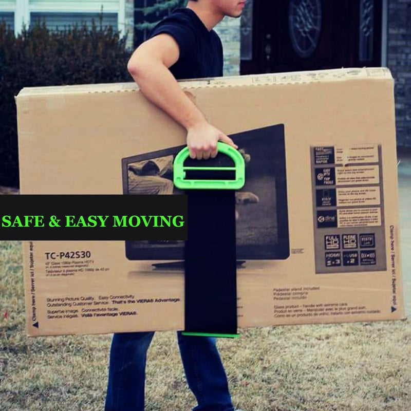 [Australia - AusPower] - Adjustable Lifting Moving Straps, Furniture Moving Straps Support up to 600Lbs for Furniture, Boxes, House-Moving, 2Pack One-Person Handle Lifting Straps with Anti-Slip Gloves Green-1Person Straps 