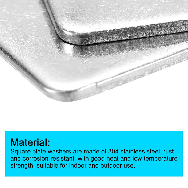 [Australia - AusPower] - uxcell Square Washer, 5pcs M8x40x40x3mm 304 Stainless Steel Square Plate Washers Flat Pad Spacer Gasket for Hardware Fastener 5 
