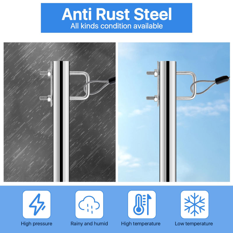 [Australia - AusPower] - 4 Sets Square U Bolts 2" W x 4.33" L, Stainless Steel Bend U Bolts, Marine U Bolt with Frame Plate and Hex Nut for Mounting Automobiles Trailer, Ski Boat, Sailboat Trailer（M10 x 50mm x 120mm） 