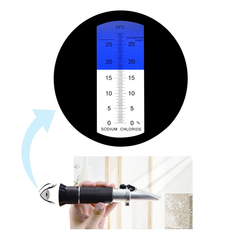 [Australia - AusPower] - 0-28% Salinity Refractometer ATC, Sodium Chloride (NaCl) Salt Level Meter Tester, Test Kit for Sea Water Brine Seawater Food Industry Pickle Soy Sauce, ±0.2% Accuracy 
