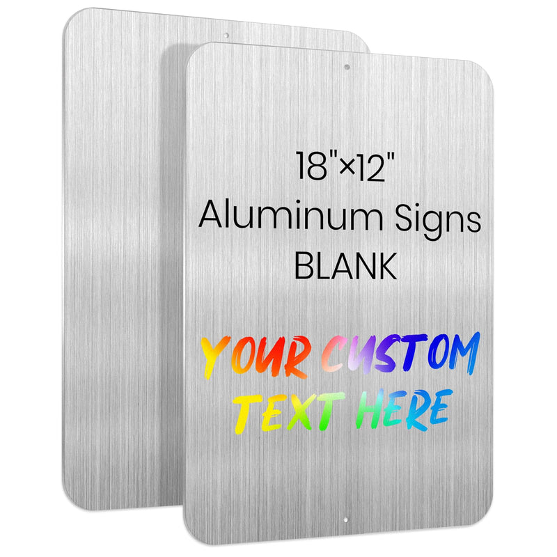 12" x 18" Blank Metal Sign Reflective Write-on Silver Aluminum Blanks for Yard Garage Business Indoor Outdoor 2 Pack 18" × 12"