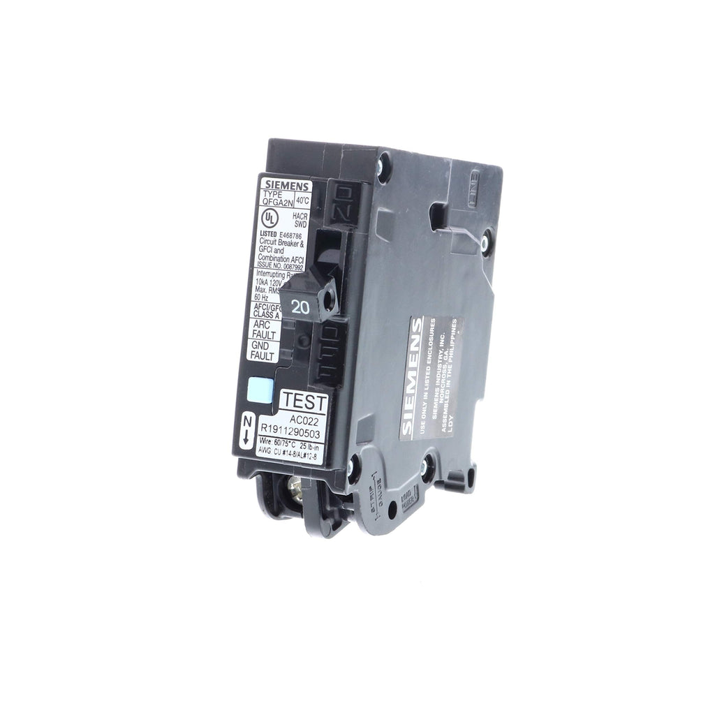 20 Amp 1-Pole Dual Function (CAFCI/GFCI) Plug-On Neutral Circuit Breaker