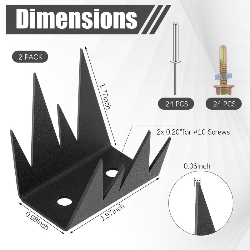Yaocom 12 Pcs Fence Spikes Security Anti Climb Wall Spikes with Screws Intruder Thief Security Fence Pointed Nails Metal Outdoor Anti Climb Nail for Wall Railing Roof Home (Mountain) Mountain