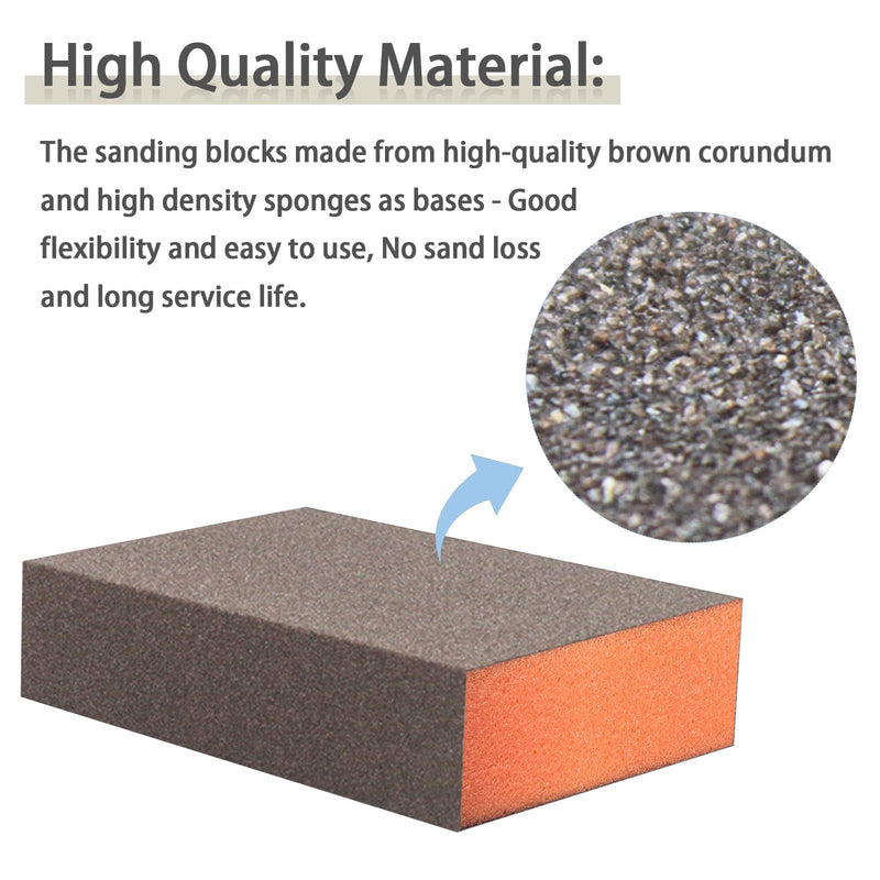 [Australia - AusPower] - Sanding Sponge, 320 Grit Assortment Sanding Block, Wet and Dry Dual-use Sander Sponges for Drywall Metal, Sandpaper Sponge for Wood, Washable and Reusable 320grit-6PCS 