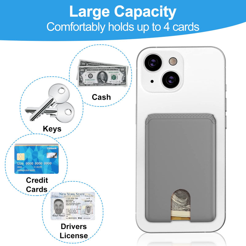 [Australia - AusPower] - SHANSHUI 3 Pack Phone Card Holder Ultra Slim Phone Credit Card Holder Stick on Wallet Anti-Lost Design Phone Wallet Pocket Compatible for iPhone and Most Smartphones - Black White Grey 3 PCS x Black, Grey, White Adhesive 