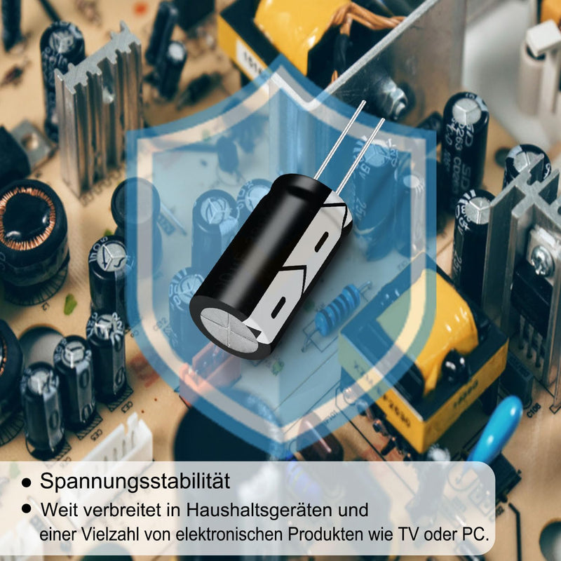 35V 1000µF 50/60HZ Aluminium Electrolytic Capacitors, 13 x 20 mm, Capacitors 1000uF 35V, Suitable for a Wide Range of Electronic Applications, Household Appliances and Switching Power Supplies (Pack 1000µF 35V