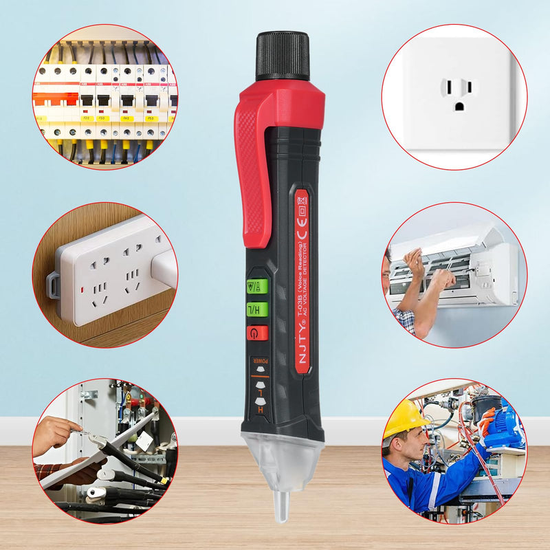[Australia - AusPower] - Respicefinem NJTY Voice Broadcast Voltage Tester Non Voltage Tester 12V 1000V 48V 1000V Dual Range Electrical Tester Efficient Live Hot Wire Tester Wire Breakpoint Finder Voltage 