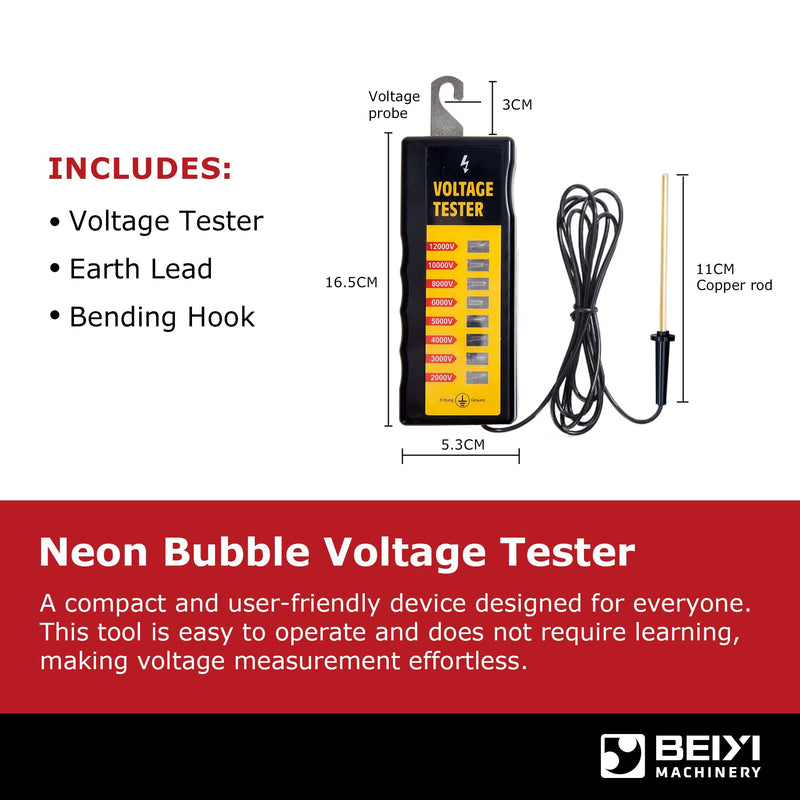 [Australia - AusPower] - Electric Fence Voltage Tester, Portable Fence Tester, Neon Lights Testing Tool Fault Finder Max 2000V-12kV for Farm 2-12kv 