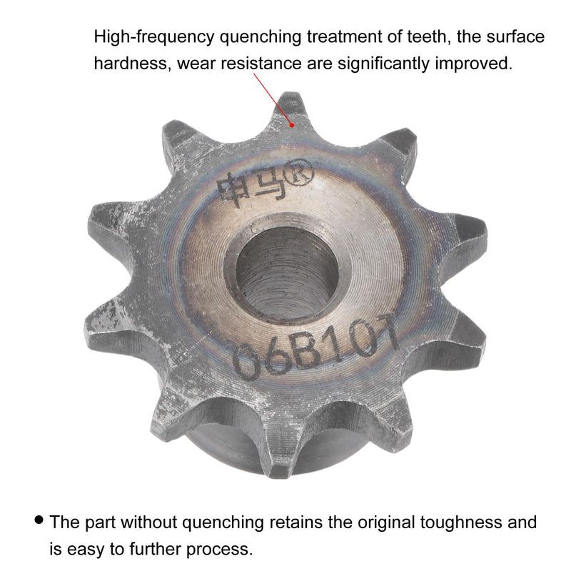 [Australia - AusPower] - uxcell Chain Roller Sprocket, 8mm Bore 3/8" Pitch 10 Tooth Single Strand Type B Chain Sprocket, A3 Carbon Steel Roller Chain Sprocket for ISO 06B Chain, 2Pcs 33mmx8mm 