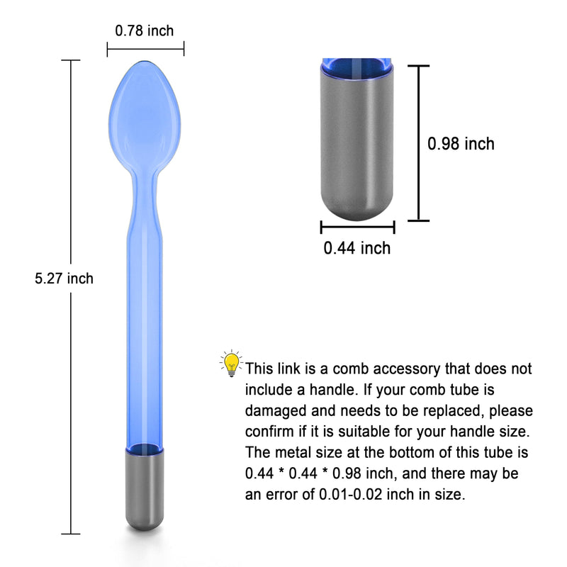 [Australia - AusPower] - Electrode Wand Glass Tube Handheld Spare Parts for Hi Frequency Instrument Elitzia ETJX006AS (Blue Tongue) Blue Spoon 