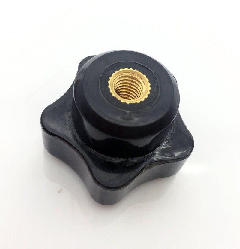 [Australia - AusPower] - YXQ M6 x 32 Female Thread 5-Star Shape Head Clamping Nuts Knob Black Plastic 5pcs 