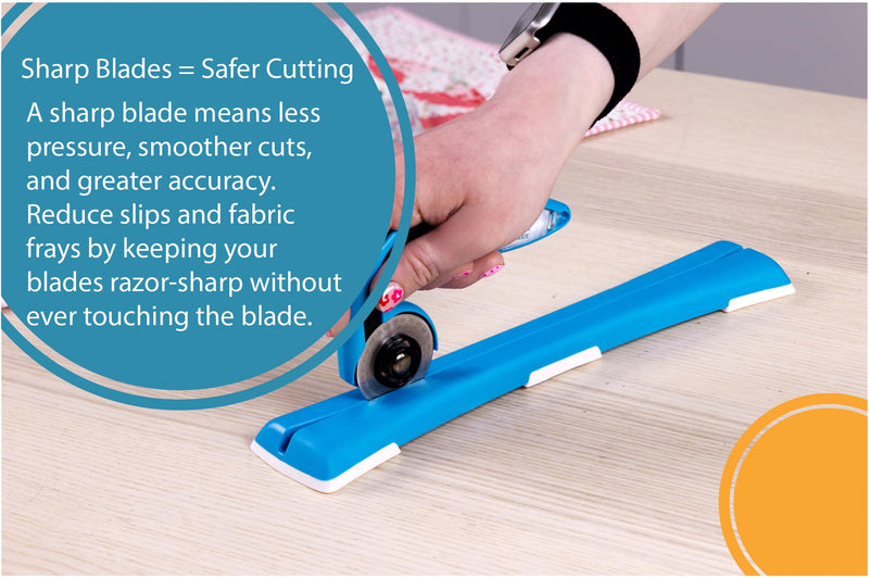 TrueCut TrueSharp Linear Rotary Blade Sharpener | Manual Sharpener for 28mm, 45mm, and 60mm Rotary Cutter Blades | Manual Blade Sharpener for Quilting, Sewing, Crafting & More