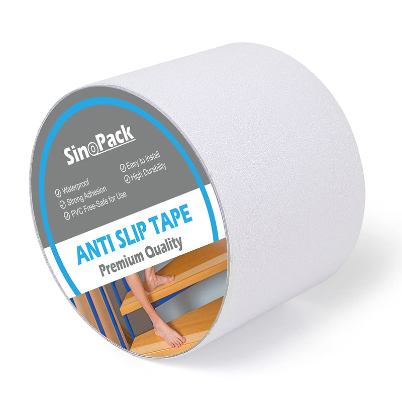 Clear Non Skid Tape 4Inch x 30FT Grip Tape Heavy Duty Waterproof Non Slip Roll Easy to Cut Waterproof for Stairs Safety Non Skid, Comfortable for Bare Foot Clear
