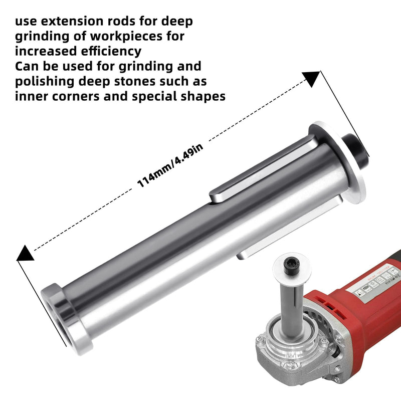 [Australia - AusPower] - WYYFXY® Silver M14 Thread Satin Roller Mandrel Adapter Mounting Mandrel M14 Thread Satin Machine Mandrel for Angle Grinder Roller Grinding Machine 