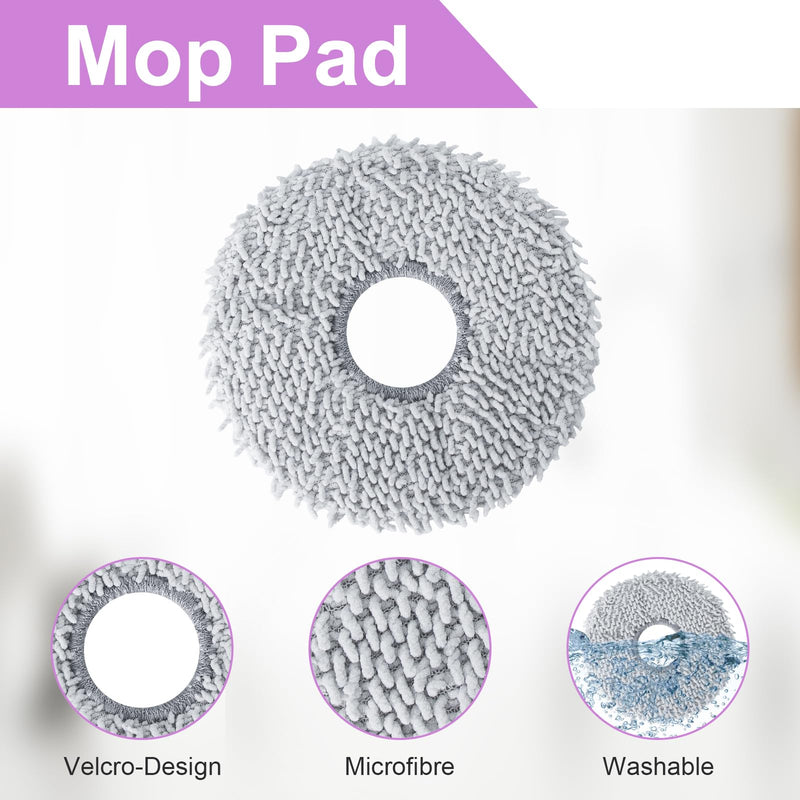 [Australia - AusPower] - Accessories Kit for Eureka J15 Pro Ultra Robot Vacuum Cleaner Replacement Parts. 1 Main Roller Brush, 4 Hepa Filters, 4 Mop Pads, 4 Side Brushes, 4 Dust Bags, 1 Brush 