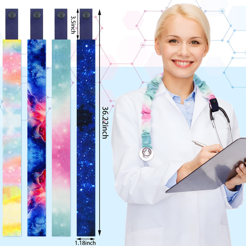 [Australia - AusPower] - 4 Pieces Stethoscope Covers with Removable Tube Handmade Stethoscope Accessories for Nurses Doctors (Starry Sky) Starry Sky 