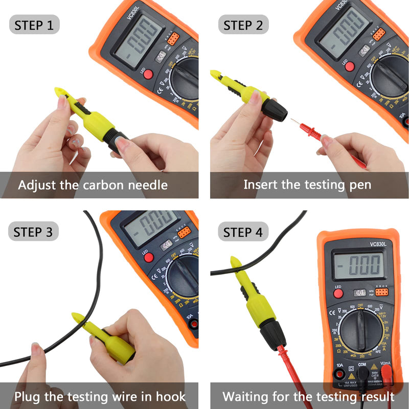 [Australia - AusPower] - Wire Piercing Probe, Insulation Piercing Clip Tool for Multimeter Voltage Voltmeter Thermometer Testing(2 Pack) 