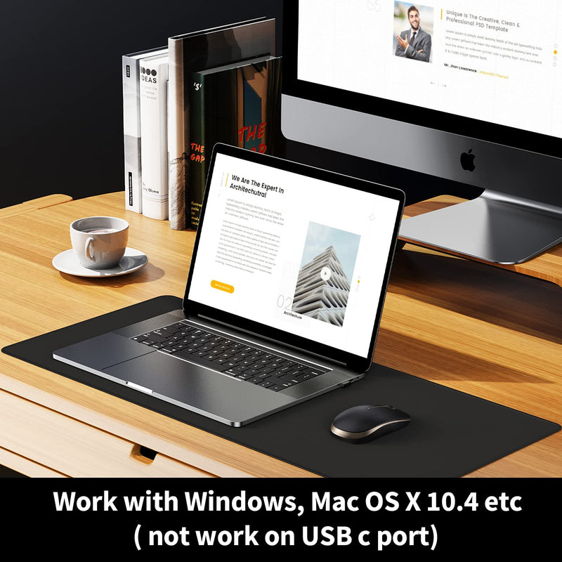 [Australia - AusPower] - VssoPlor Wireless Mouse, 2.4G Slim Portable Computer Mice with Nano Receiver for Notebook, PC, Laptop, Computer (Black and Gold) Black and Gold 